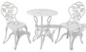 Ensemble de jardin en fonte - 3 pièces - blanc