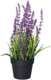 Everlands Lavendel kunstplant in pot - licht paars - D15 x H30 cm