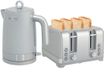 HOMCOM Waterkoker en broodrooster set - Ontbijtset met broodrooster voor 4 sneetjes - Keukenset - Grijs