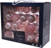 Decoris Set de boules de Noël verre mix rose poudré 42 pc