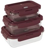 Berlinger Haus Pots alimentaires en verre avec couvercle, set de 3 pièces