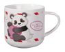 62632 NICI 62632 mok met panda en vlinder liefde, 420 ml, 9,5 x 9,5 cm, wit, voor thee of koffie, porseleinen mok met handvat, voor warme en koude dranken