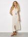 Apricot robe mi-longue en métis de lin