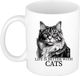 Bellatio Decorations Cadeau mok voor katten liefhebbers - Noorse Boskat - wit - keramiek - 300 ml