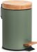 Zeller pedaalemmer - Metaal - Soft Close - Bamboe - 3L - Salie Groen - 17 x 24 cm