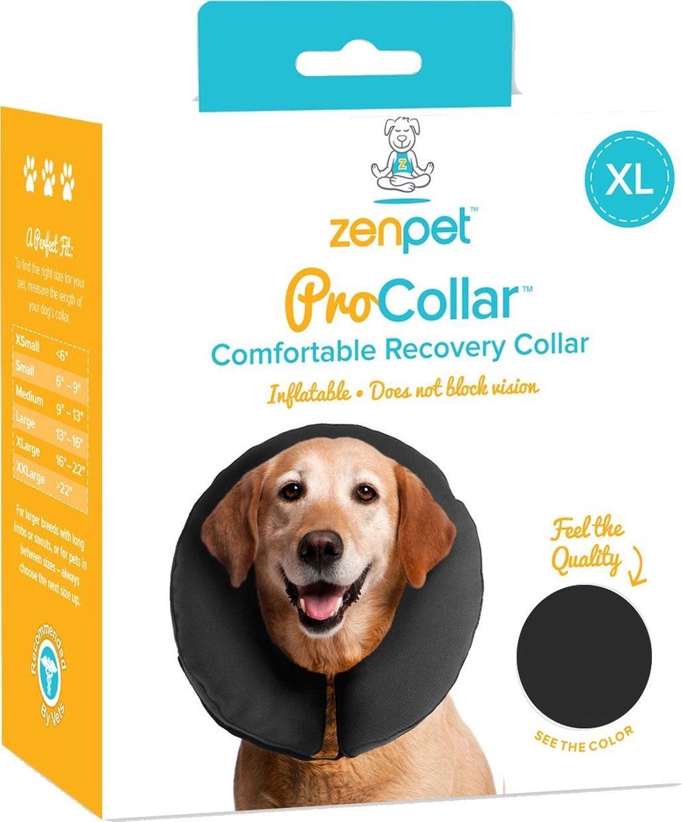 Zenpet Pro Collar - XL - Zwart - Hondenkraag - Nek omtrek 40.6 tot 55.9cm