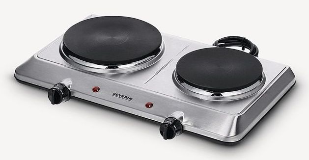 Severin DK 1014 - Elektrische kookplaat - 2 zones - RVS