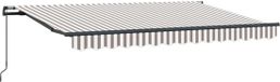vidaXL Parasol manuel 5 x 3 m Gris clair et blanc rayé