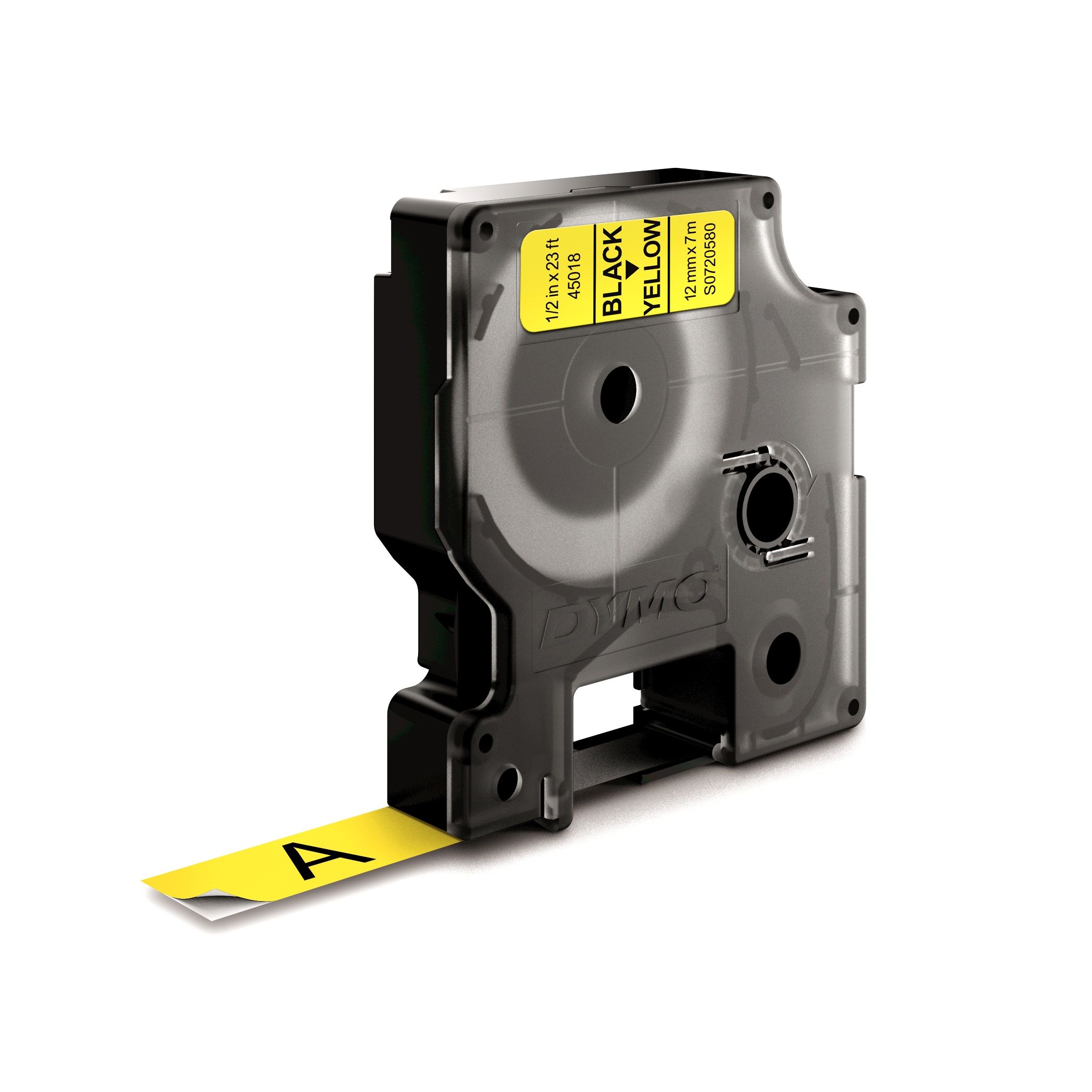 DYMO D1 Label Tape - 12mm x 7m - Black on Yellow