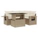 vidaXL Loungeset met Kussens, Poly Rattan, Beige