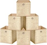 Famanu – Beige stoffen opbergdozen met ooggreep