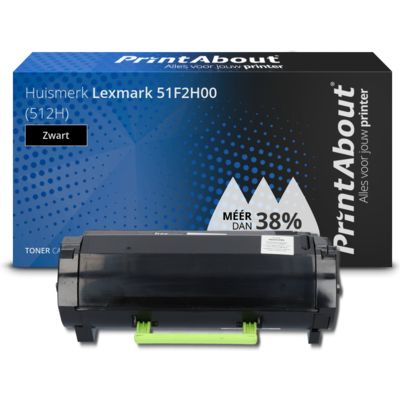 PrintAbout Huismerk Lexmark 51F2H00 (512H) Toner Zwart Hoge capaciteit