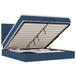 vidaXL Lit coffre avec matelas bleu tissu 200x200cm