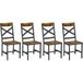 Vasagle - Chaise de salle à manger, lot de 4, siège de cuisine, cadre en acier, ergonomique, style industriel, pour salon, cuisine, marron rustique et noir