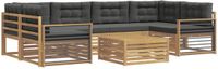 vidaXL Loungebank Set 7-delig Wit/Antraciet Polyester