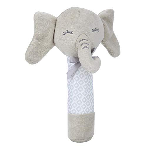 03 Rammelaar Handbellen, Comfortabel Speelgoed, Onvervagend Exquise Afdrukken Veilige Duurzame Stof voor Baby's(Elephant)