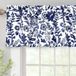 DriftAway Julia Aquarel bloeiende bloem bloemen gevoerd thermisch geïsoleerd raamgordijn volant staaf zak 132 cm bij 35 cm plus 4,75 cm header (marineblauw) 1 Pack