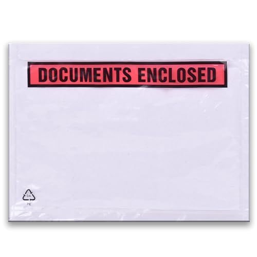 Triplast A5 Printed Document Enclosed Wallet (225 x 165 mm) | Clear Plastic Envelopes/Pouches/Bags/Wallets for Removing and Sealing | Invoices, Packing Lists &