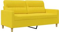 vidaXL Tweezitsbank 140 cm stof lichtgeel