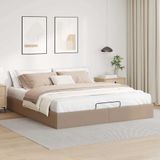 Maison Exclusive - Lit plateforme sans matelas Cappuccino 200 x 200 cm, similicuir
