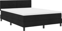 vidaXL Boxspringbed met LED-stripverlichting Zwart 140 x 200 cm Stof