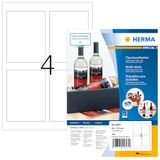 HERMA 4603 Flessenetiketten voor inkjetprinters A4, set van 32 (90 x 120 mm, 1280 vellen, papier, glanzend) zelfklevend, bedrukbaar, permanente klevende stickers, 5.120 etiketten voor printer, wit