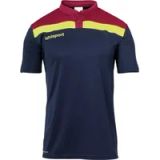 Uhlsport Offense 23 Polo Heren - Marine / Bordeaux / Fluogeel | Maat: 4XL