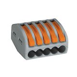 WAGO CLASSIC-verbindingsklemmen 222-415, 5 geleiders, tot 4 mm², 40 stuks, klassieke kabelverbinders met hendels voor alle soorten ladders wereldwijd, bevestigde gebruiksveiligheid