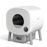 Fudajo Zelfreinigende kattenbak 76 liter, automatische kattenbak 55 x 50 x 66,5 cm, elektrische kattenbak met app-bediening en USB-aansluiting