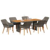 vidaXL Ensemble de salle à manger pour jardin 7 pc Gris polyrotin
