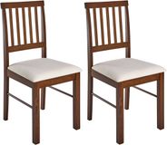 Beliani ORONO - Set van 2 stoelen - Donkerbruin/Lichtbeige - Rubberhout