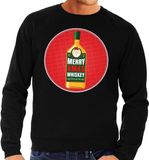 Bellatio Decorations Shoppartners Bv Foute kersttrui / sweater Merry Chrismas Whiskey zwart voor heren - Kersttrui voor whisky liefhebber L