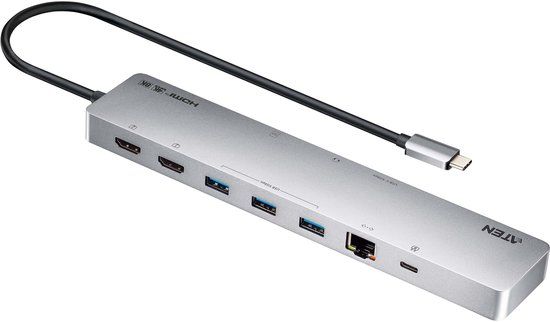 ATEN UH3240 USB-C Dock 4K Dual Display met Power Passthrough