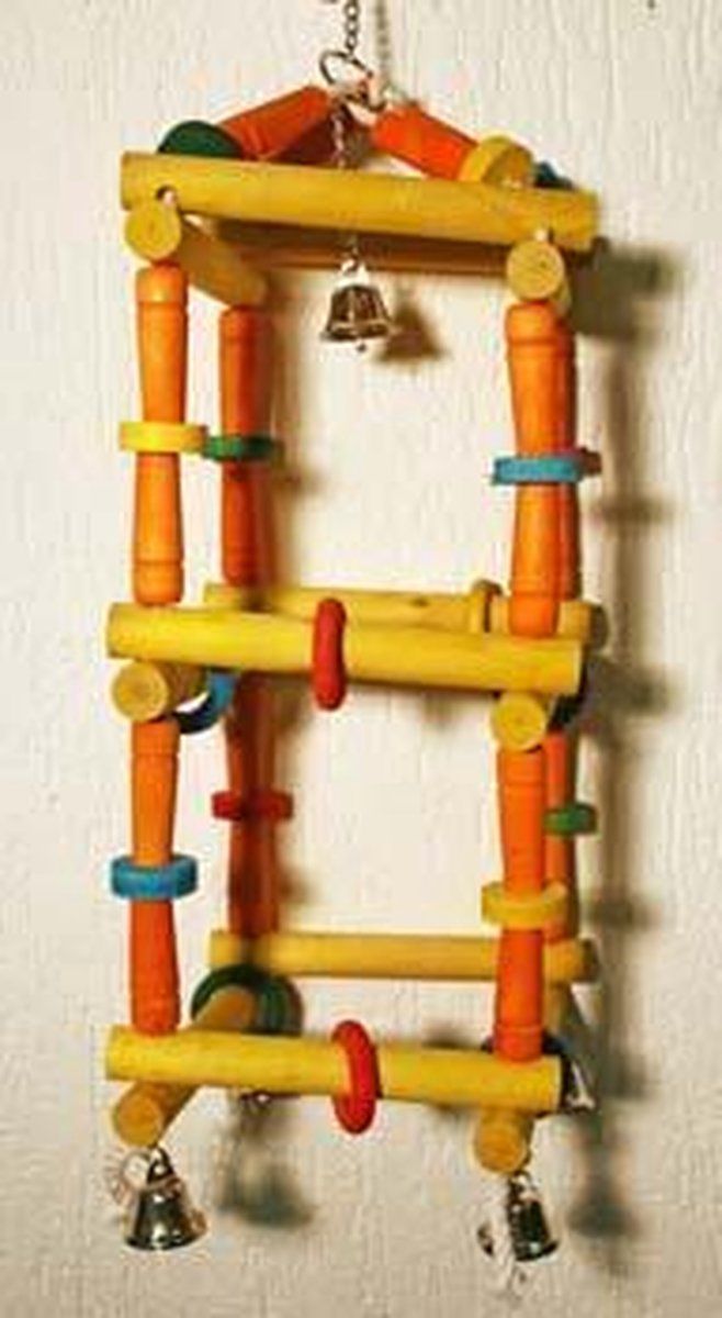 happybird Playgym - Geel - Hout - 35x35x75 cm