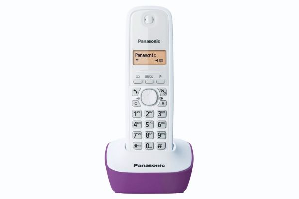 Panasonic KX-TG1611FRF DECT Phone | Number Identification | Purple, White
