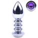 BeHorny large 11 cm jeweled steel butt plug met paars stone