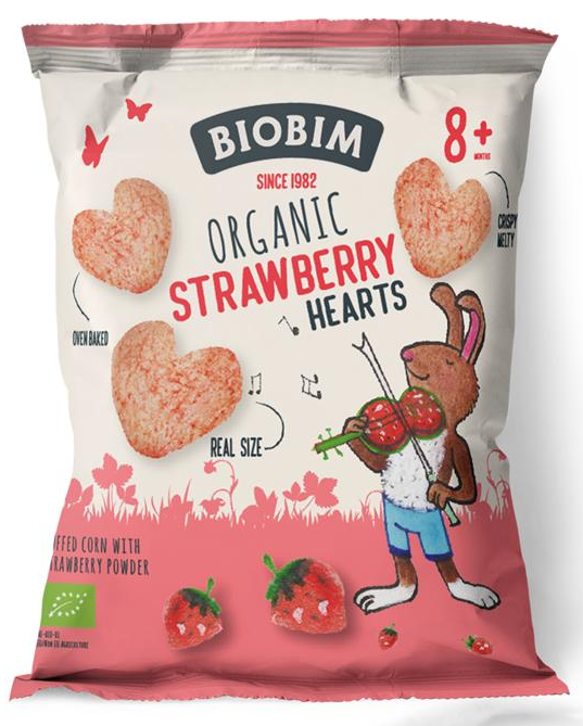 Biobim Biobim Organic Strawberry Hearts 8mnd+