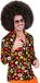 W Finidi Jaren 70 shirt flowers heren L/XL Zwart Polyester