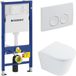 Geberit QeramiQ Dely Toiletset - Geberit UP100 inbouwreservoir - witte bedieningsplaat - softclose toilet zitting - 35mm - glans wit