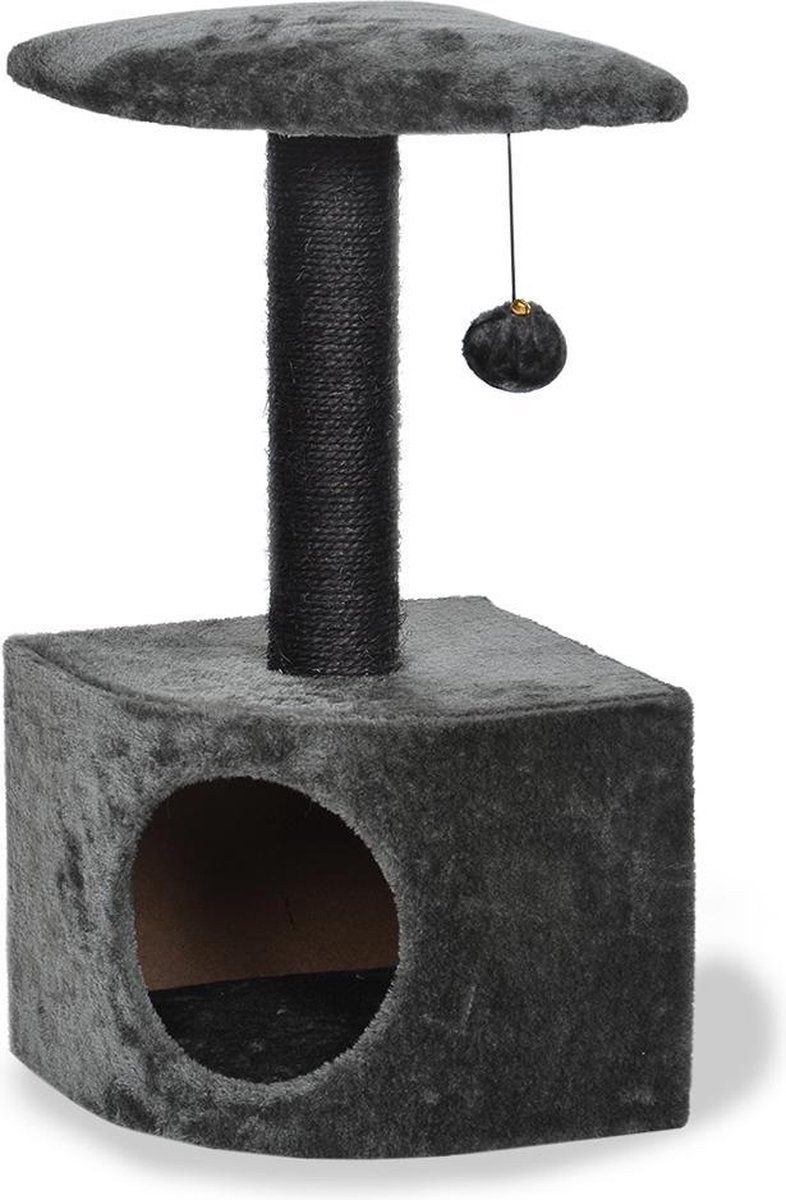 Duvo Hoek krabpaal - Benny Zwart - 30x30x58cm