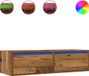 vidaXL Meuble TV avec éclairage LED, aspect bois vieilli, 100x35,5x25 cm