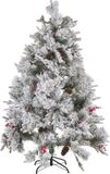 Beliani MASALA - Kerstboom - Wit - 180 cm - Met sneeuw - Inclusief versiering