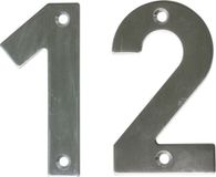 AMIG Huisnummer 12 - massief Inox RVS - 10cm - zilver