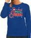 Bellatio Decorations Foute Kersttrui / sweater - Happy Birthday Jezus - blauw - voor dames - kerstkleding / kerst outfit S