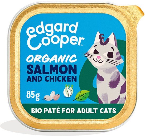 Edgard &amp; Cooper Edgard & Cooper Kattenvoer Adult Pate Zalm - Kip 85 gr