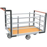 Fimm Platformwagen buisvormig ruitvorm wiel 2 rugleuning + zijpaneel