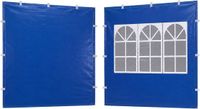 Relaxdays Partytent Zijwand - 2 Stuks - 3x3 Feesttent - Met Raam - Blauw