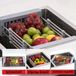 Sans marque Égouttoir enroulable pour la cuisine - Acier inoxydable - Évier - Égouttoir pliable avec bac de récupération