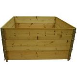 Multitanks Carré Potager Sur Pied En Bois Naturel 1200x1200mm Hauteur 58,5cm Système D'Emboîtement Sans Outils Jardinage Ergonomique