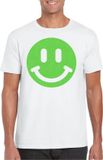 Bellatio Decorations Verkleed shirt heren - Smile / Emoticon - wit - carnaval/foute party - feestkleding XL